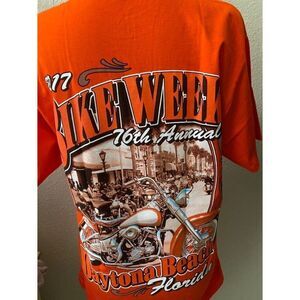 DAYTONA BEACH BIKE WEEK 76th Anniversary 2017 Men's Double-Sided Graphic T/S (M)